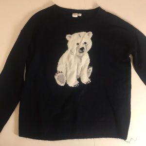 navy blue polar bear sweater